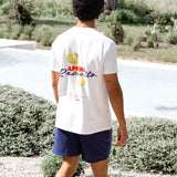Olive Print Relaxed T-Shirt - White