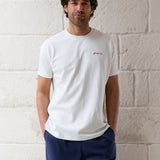 Olive Print Relaxed T-Shirt - White