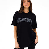 Outline Varsity Oversized T-Shirt - Black