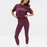 Outline Varsity Oversized T-Shirt - Old Burgundy