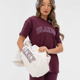 Outline Varsity Oversized T-Shirt - Old Burgundy