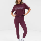 Outline Varsity Oversized T-Shirt - Old Burgundy