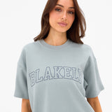 Outline Varsity Oversized T-Shirt - Mineral Blue
