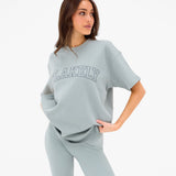 Outline Varsity Oversized T-Shirt - Mineral Blue