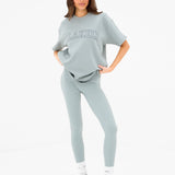 Outline Varsity Oversized T-Shirt - Mineral Blue