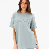 Outline Varsity Oversized T-Shirt - Mineral Blue