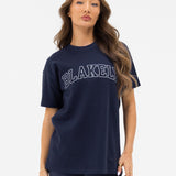 Outline Varsity Oversized T-Shirt - True Navy
