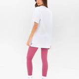 Outline Varsity Oversized T-Shirt - White & Ballet Pink