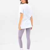 Outline Varsity Oversized T-Shirt - White & Washed Lilac