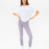 Outline Varsity Oversized T-Shirt - White & Washed Lilac