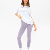 Outline Varsity Oversized T-Shirt - White & Washed Lilac