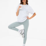 Outline Varsity Oversized T-Shirt - White & Mineral Blue
