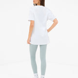 Outline Varsity Oversized T-Shirt - White & Mineral Blue