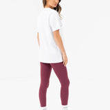 Outline Varsity Oversized T-Shirt - White & Old Burgundy