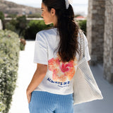Lena Floral Print Oversized T-Shirt - White