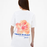 Lena Floral Print Oversized T-Shirt - White