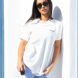 Nia Floral Print Oversized T-Shirt - White