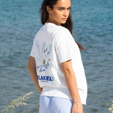 Nia Floral Print Oversized T-Shirt - White