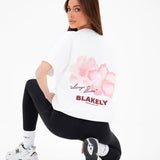 Anya Floral Print Oversized T-Shirt - White