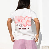 Anya Floral Print Oversized T-Shirt - White