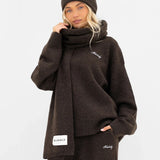 Oversized Knitted Jumper - Chocolate Brown