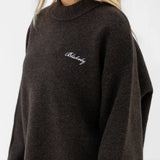 Oversized Knitted Jumper - Chocolate Brown
