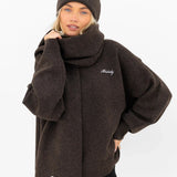 Oversized Knitted Jumper - Chocolate Brown