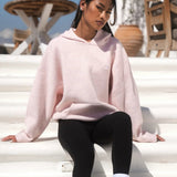 Oversized Knitted Hoodie - Marshmallow Pink