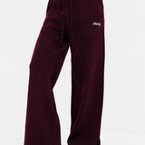 Knitted Wide Leg Sweatpants - Dark Cherry