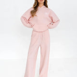 Oversized Knitted Hoodie - Marshmallow Pink