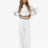 Margot Knitted Wide Leg Sweatpants - Cloud Grey
