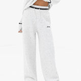 Margot Knitted Wide Leg Sweatpants - Cloud Grey