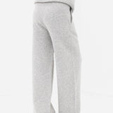 Knitted Wide Leg Sweatpants - Marl Grey