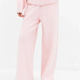 Knitted Wide Leg Sweatpants - Marshmallow Pink