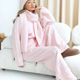 Knitted Wide Leg Sweatpants - Marshmallow Pink