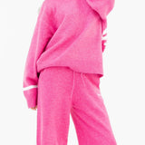 Margot Knitted Wide Leg Sweatpants - Raspberry