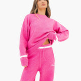 Margot Knitted Wide Leg Sweatpants - Raspberry