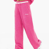 Margot Knitted Wide Leg Sweatpants - Raspberry