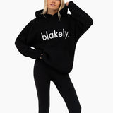 Mabel Oversized Knitted Hoodie - Black