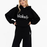 Mabel Oversized Knitted Hoodie - Black