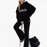 Mabel Oversized Knitted Hoodie - Black