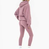 Mabel Oversized Knitted Hoodie - Dusty Pink