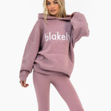 Mabel Oversized Knitted Hoodie - Dusty Pink