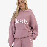 Mabel Oversized Knitted Hoodie - Dusty Pink