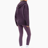 Mabel Oversized Knitted Hoodie - Plum