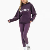 Mabel Oversized Knitted Hoodie - Plum