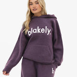 Mabel Oversized Knitted Hoodie - Plum