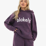 Mabel Oversized Knitted Hoodie - Plum