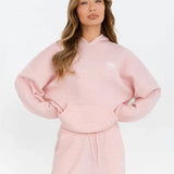 Oversized Knitted Hoodie - Marshmallow Pink