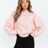 Oversized Knitted Hoodie - Marshmallow Pink